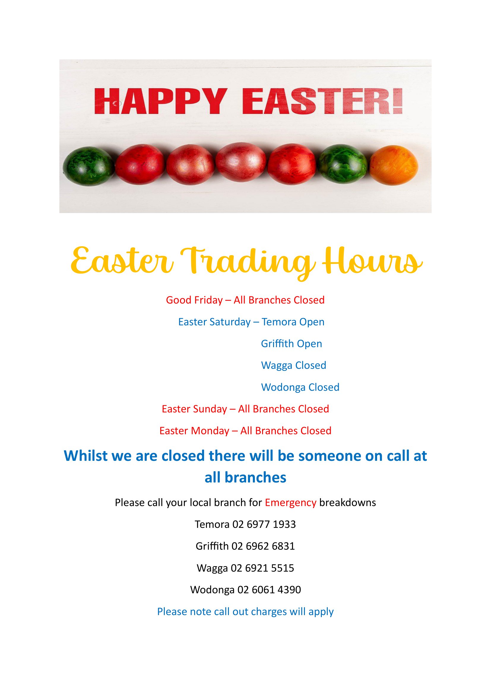 Easter Trading Hours